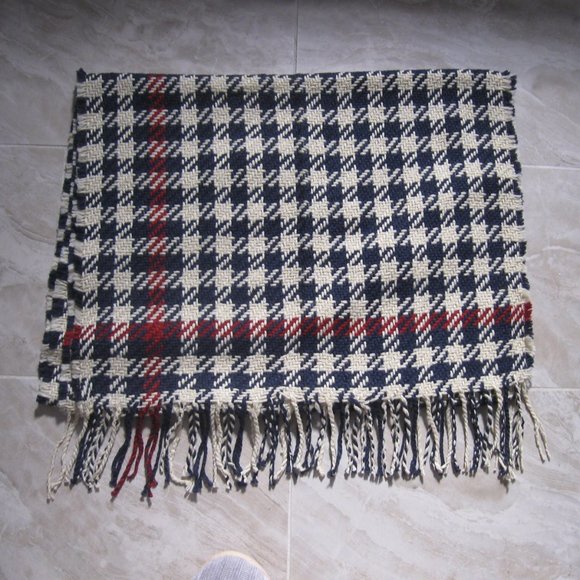 Classic Plaid Fringed Wool Scarf Wrap Shawl - Picture 1 of 10